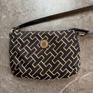 Tommy Hilfiger Black & Cream Monogram Crossbody Bag